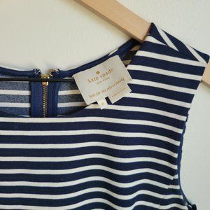 Kate Spade Fitted Bodice Navy White Striped Size 8